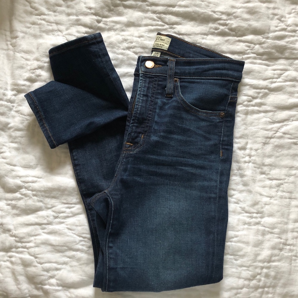 J. Crew 10” High Rise Toothpick Jeans